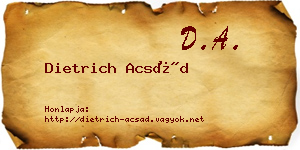 Dietrich Acsád névjegykártya